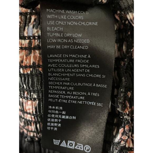 Free People Womens Santiago Print Smocked Boho Cropped Bouse Size Large - Picture 11 of 12